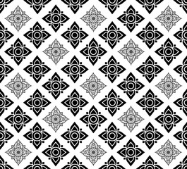 Line Thai Fabric tradional seamless pattern background