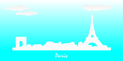 paris city skyline vector illistration