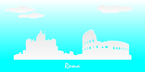 rome city skyline vector illistration