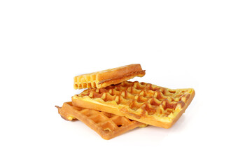 waffle homemade isolated on white background