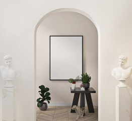 poster mockup in modern classic interior
