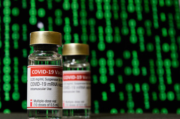 コロナウイルスワクチンのクローズアップイメージ