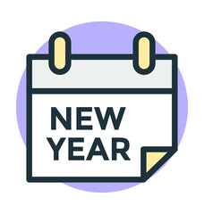 New Year Calendar Vector Icon