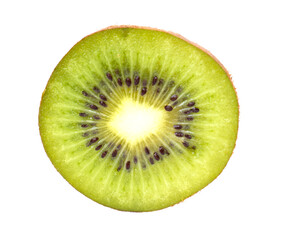 Sliced ​​kiwi fruit isolated on white background