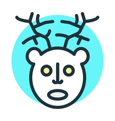 Reindeer Head Vector Icon