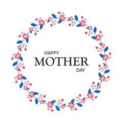 Floral greeting Happy Mother's Day. Paternary brush. Vector illustration.