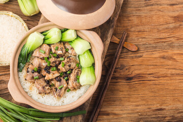 Cantonese style rice with Stewed rice with spareribs