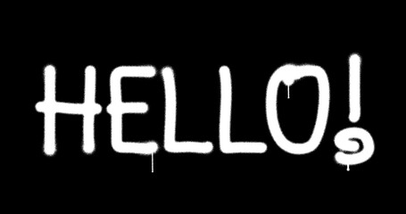 Hello sign spray painted isolated