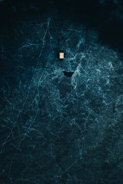 bathing jetty from above frozen lake