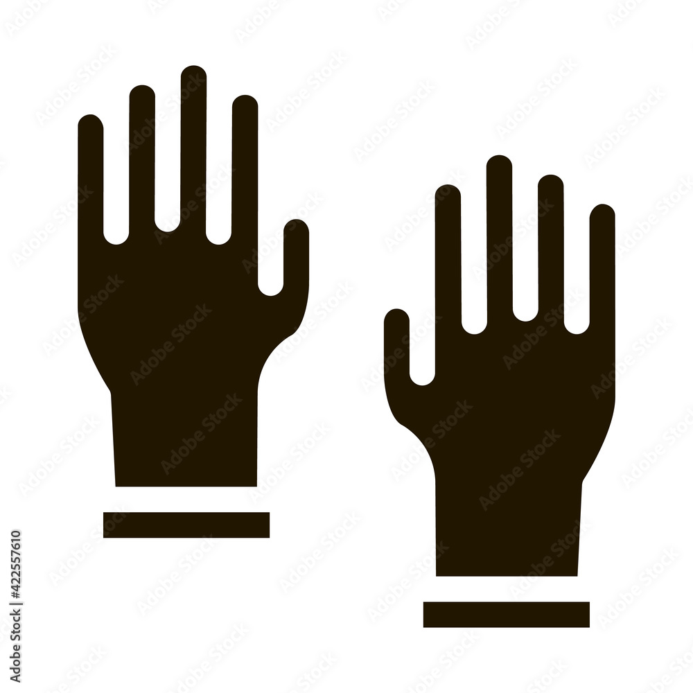 Sticker master gloves icon vector glyph illustration