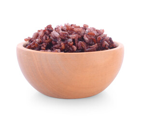rice in bowl isolated on white background