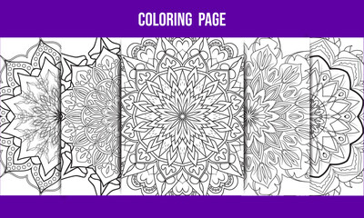 Kids coloring activity page.floral mandala drawing book a4 page bundle


