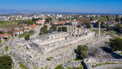 Aerial View Temple of Apollo in Didyma Didim