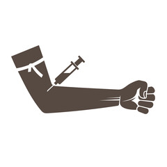 illustration of drug users, stop drug, no drug.