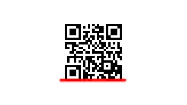 QR code scanner. screensaver. 4K video illustration  

