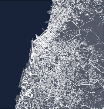 map of the city of Patras, Greece