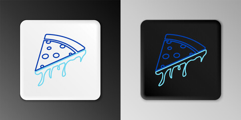 Line Slice of pizza icon isolated on grey background. Colorful outline concept. Vector