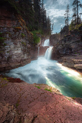 St.Mary waterfall in Glacier National Park