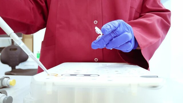 Laboratory worker. Illumina next generation sequencing. genetic engineering, genetic modification, designer baby and cloning concept. cancer screening and medical technology