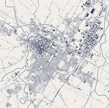 map of the city of Forli, Italy