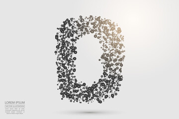 English letters abstract font consists 3d of triangles, lines, dots and connections. Vector illustration EPS 10.