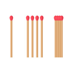 Set of matches isolated on white background. Vector illustration