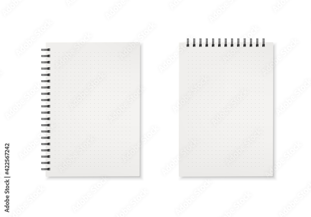 Aufkleber notebook. horizontal and vertical template of diary. vector illustration