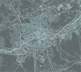 map of the city of Wuppertal, Germany