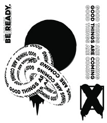 Geometric shapes with slogan  Vector design for t-shirt graphics, banner, fashion prints, slogan tees, stickers, flyer, posters and other creative uses