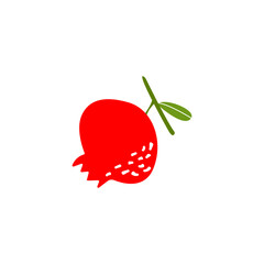 color doodle rosehip icon, graphics on a white background