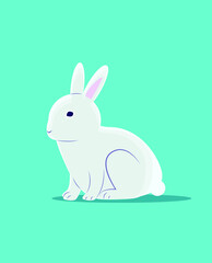 Cute rabbit icon symbol logo vector illustration.
