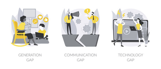 People diversity abstract concept vector illustrations.