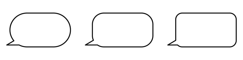 Set of chat bubbles isolated on white background. The concept of social networks and online communication. Vector illustration