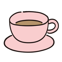 イラスト素材：　カップ　ソーサー　コーヒー　紅茶