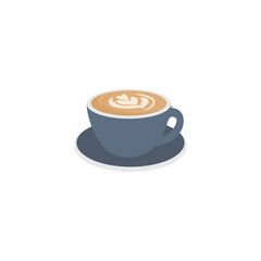 Coffee cup. Cappuccino. Flat style. Isolated. Vector