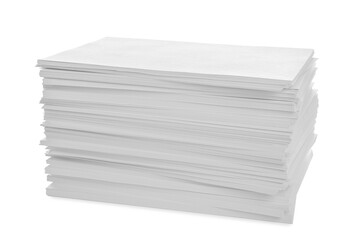 Stack of paper sheets isolated on white