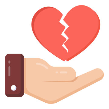 
Broken Heart, Heartbreak Icon Isolated On White Background 

