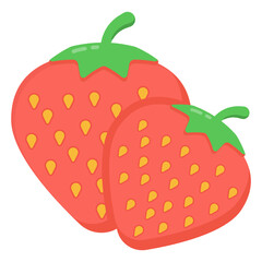 
Icon of strawberries in flat design 

