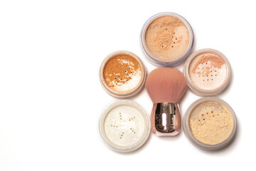 MIneral powders and highlighters of different shades
