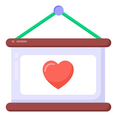 
A love board icon in flat design 

