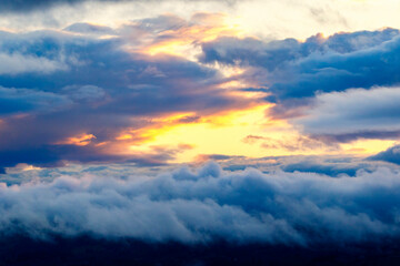 Cloud formation in a sunset