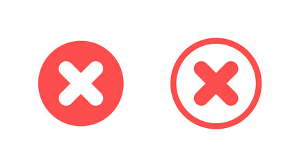 Fototapeta premium Red crosses isolated on white background. Concept yes and no. Vector illustration in flat style