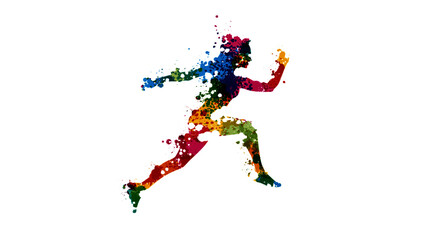 Fototapeta na wymiar silhouette femme sport coloré