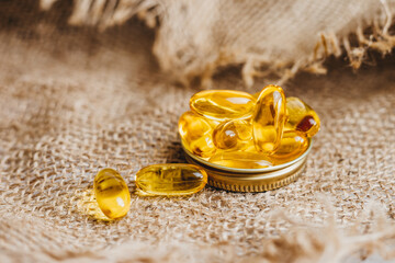 Fish oil capsules. Vitamin complex omega 3,6,9. Fish oil capsules with omega-3, vitamin D. Copy...