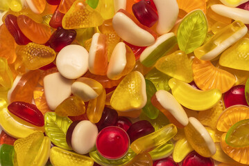 Assorted tasty gummy candies.