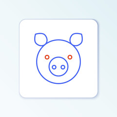 Line Pig zodiac sign icon isolated on white background. Astrological horoscope collection. Colorful outline concept. Vector