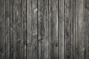 Dark old wooden wall for a background or template, horizontal format and no person