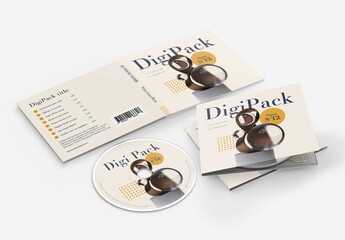 Tan and Yellow CD Digipack Layout