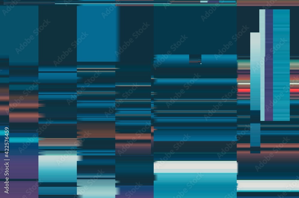 Fototapete modern background with dead pixel and bug, glitch and error signal. optical distortion, overlapping 