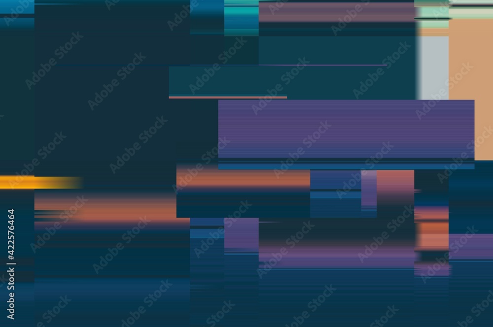 Fototapete modern background with dead pixel and bug, glitch and error signal. optical distortion, overlapping 